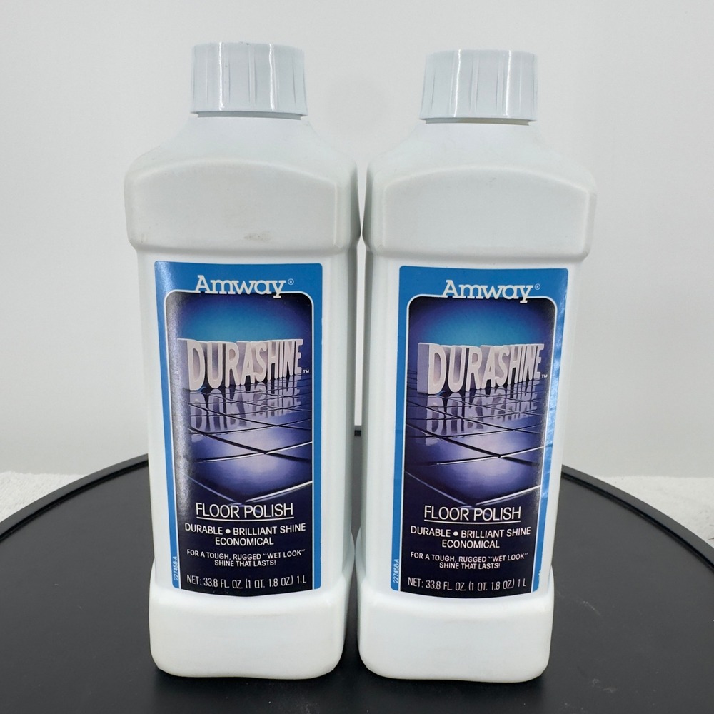 Amway Durashine Floor Polish 33.8 fl oz 1L Bottles Set of 2 Vintage 1987 E-9435